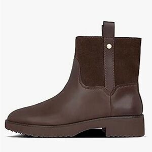 NWOB Fitflop Signey Mixte Chocolate Brown Boots Leather Booties 6 NEW